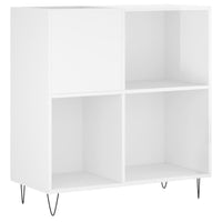 Mobile Porta Dischi Bianco Lucido 84,5x38x89 Legno Multistrato 831774