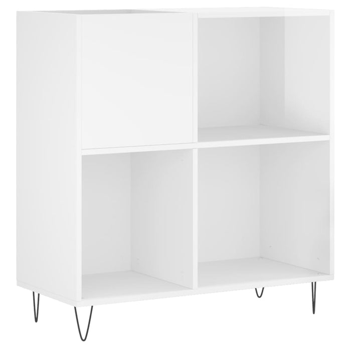 Mobile Porta Dischi Bianco Lucido 84,5x38x89 Legno Multistrato 831774
