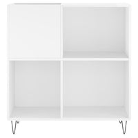 Mobile Porta Dischi Bianco Lucido 84,5x38x89 Legno Multistrato 831774