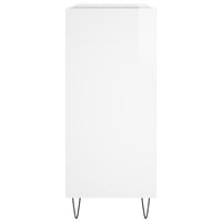 Mobile Porta Dischi Bianco Lucido 84,5x38x89 Legno Multistrato 831774