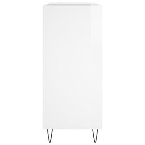 Mobile Porta Dischi Bianco Lucido 84,5x38x89 Legno Multistrato 831774