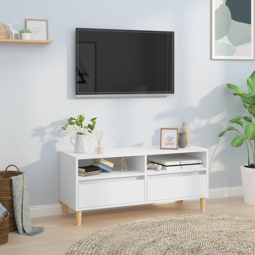 Mobile Porta TV-Mobile per TV-Credenza TV Bianco 100x34,5x44,5 cm in Legno Multistrato 535314