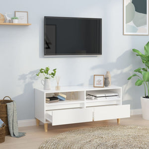 Mobile Porta TV Bianco Lucido 100x34,5x44,5cm Legno Multistrato 831895
