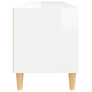 Mobile Porta TV Bianco Lucido 100x34,5x44,5cm Legno Multistrato 831895