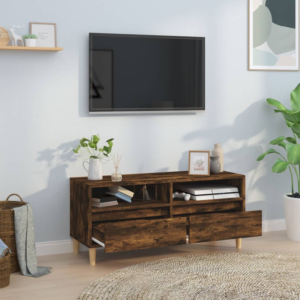 Mobile TV-Credenza per TV-Console TV Rovere Fumo 100x34,5x44,5 cm in Legno Multistrato 423008