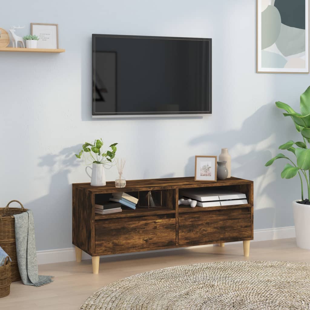Mobile TV-Credenza per TV-Console TV Rovere Fumo 100x34,5x44,5 cm in Legno Multistrato 423008