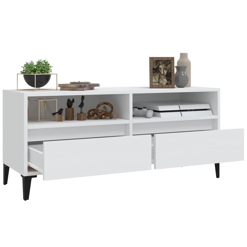 Mobile Porta TV-Mobile per TV-Credenza TV Bianco 100x34,5x44,5 cm in Legno Multistrato 924176