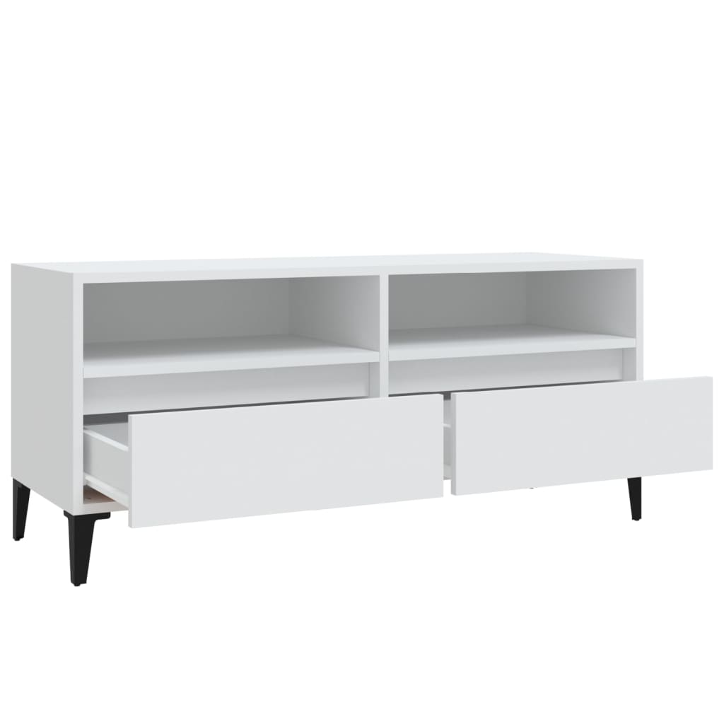 Mobile Porta TV-Mobile per TV-Credenza TV Bianco 100x34,5x44,5 cm in Legno Multistrato 924176