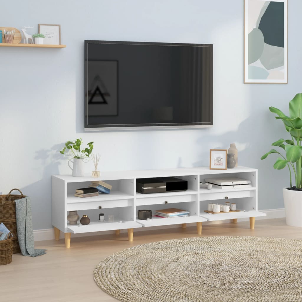 Mobile Porta TV Bianco 150x30x44,5 cm in Legno Multistrato 831909
