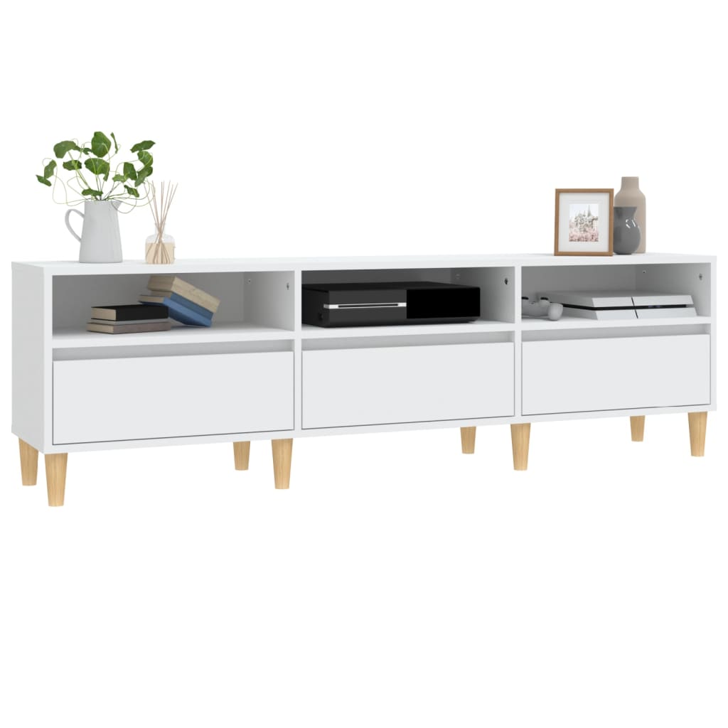 Mobile Porta TV Bianco 150x30x44,5 cm in Legno Multistrato 831909