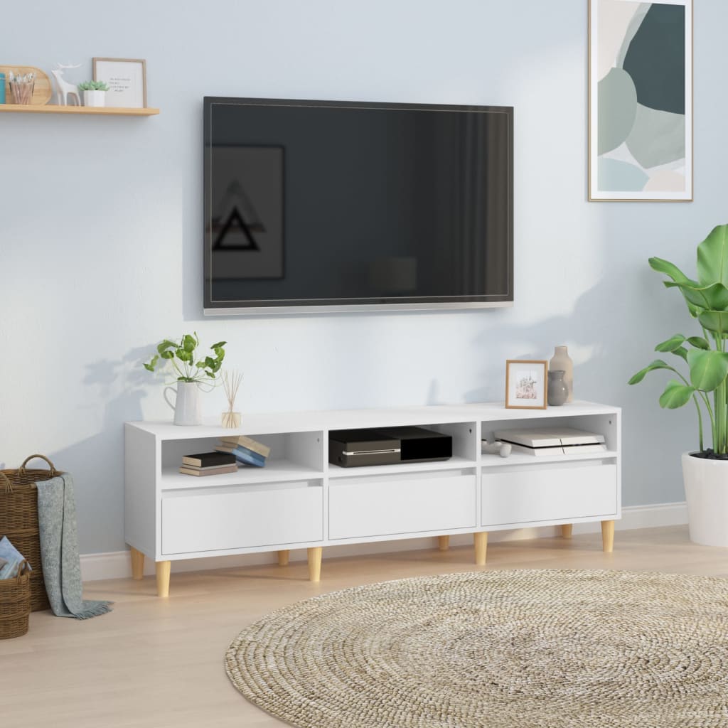 Mobile Porta TV-Mobile per TV-Credenza TV Bianco 150x30x44,5 cm in Legno Multistrato 434975