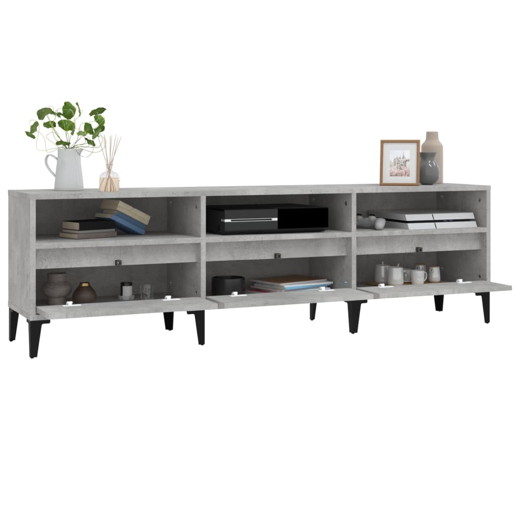 Mobile TV-Credenza TV-Console TV Grigio Cemento 150x30x44,5 cm Legno Multistrato 801085