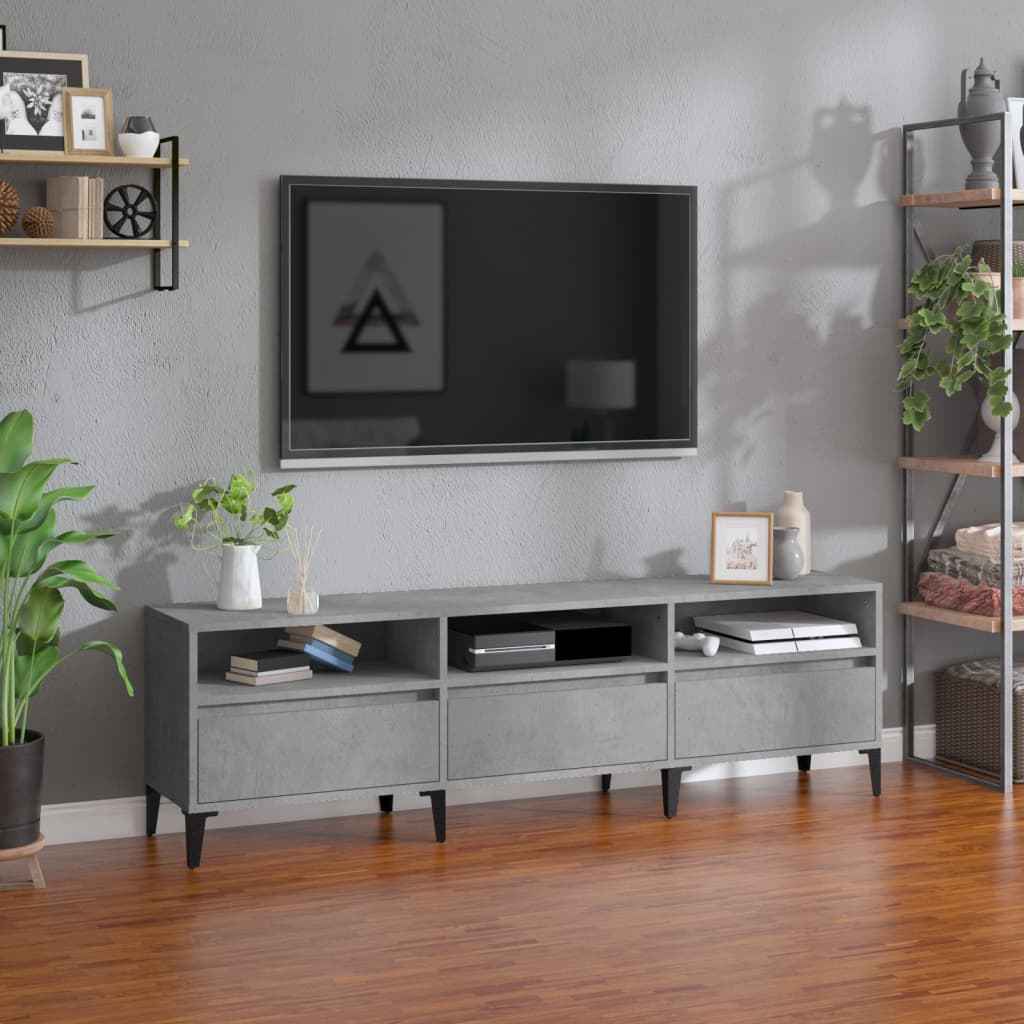 Mobile TV-Credenza TV-Console TV Grigio Cemento 150x30x44,5 cm Legno Multistrato 801085