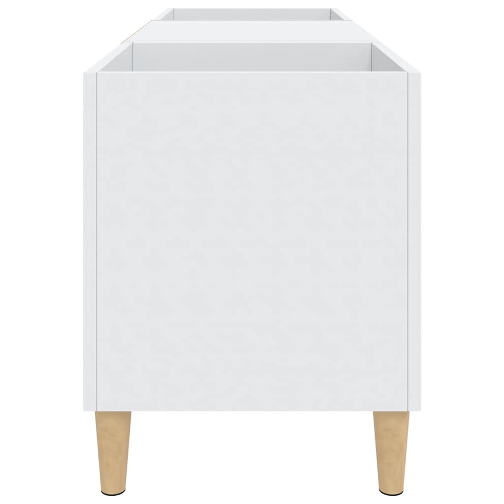 Mobiletto Porta Dischi Bianco 121x38x48 cm Legno Massello 831925