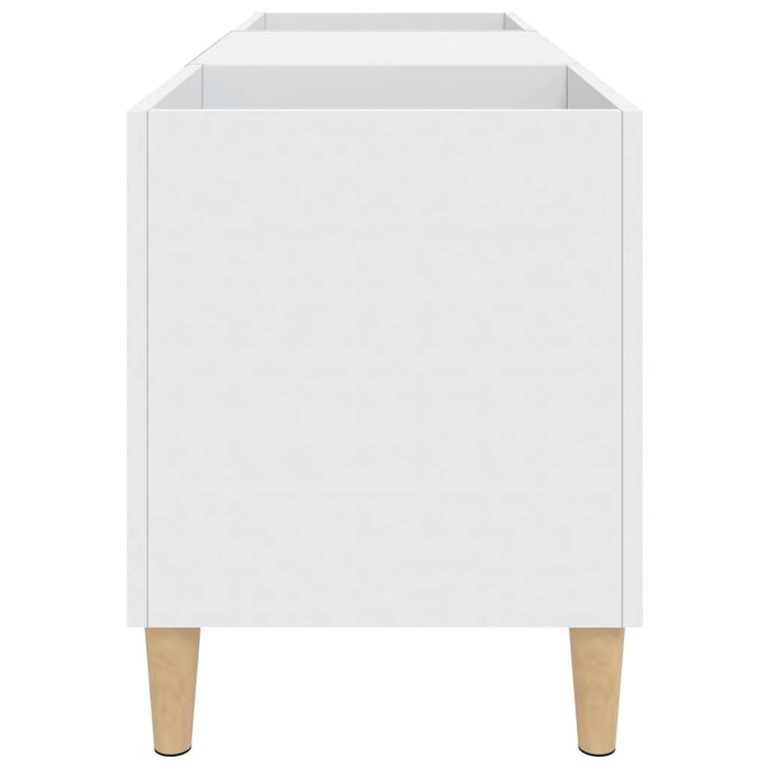 Mobiletto Porta Dischi Bianco 121x38x48 cm Legno Massello 831925