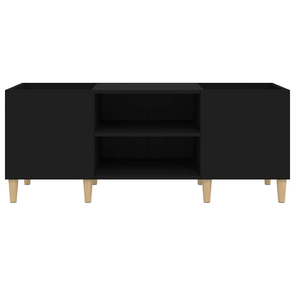 Mobile Porta Dischi Nero 121x38x48 cm in Legno Multistrato 831926