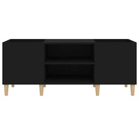 Mobile Porta Dischi Nero 121x38x48 cm in Legno Multistrato 831926