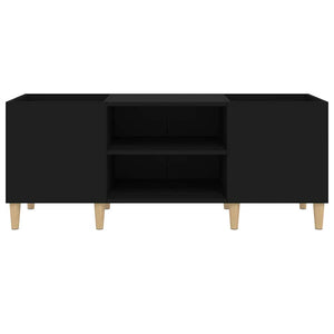 Mobile Porta Dischi Nero 121x38x48 cm in Legno Multistrato 831926