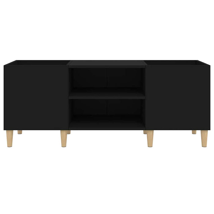 Mobile Porta Dischi Nero 121x38x48 cm in Legno Multistrato 831926