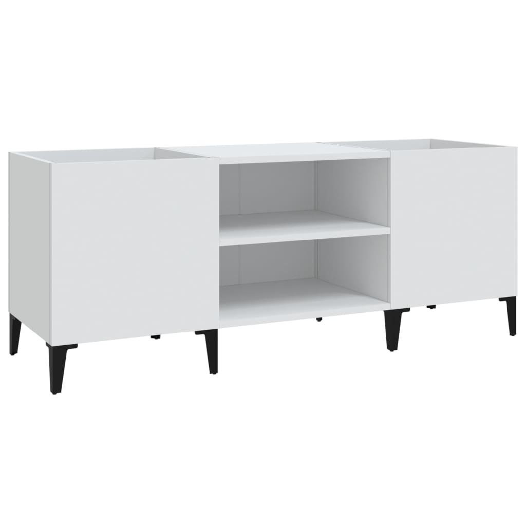 Mobile Porta Dischi Bianco 121x38x48 cm in Legno Multistrato 831933