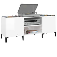 Mobile Porta Dischi Bianco 121x38x48 cm in Legno Multistrato 831933