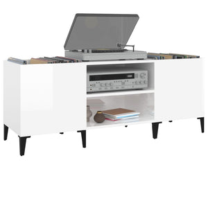 Mobile Porta Dischi Bianco 121x38x48 cm in Legno Multistrato 831933