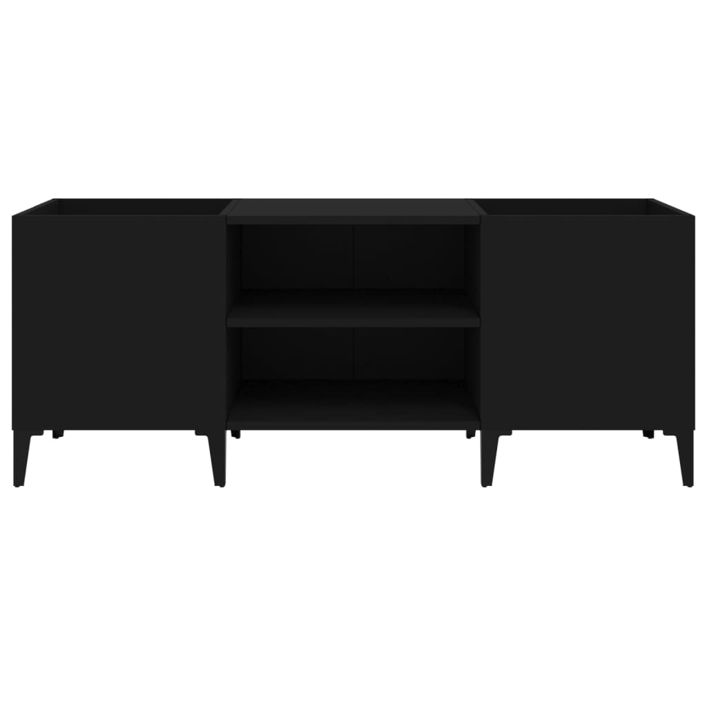 Mobile Porta Dischi Nero 121x38x48 cm in Legno Multistrato 831934