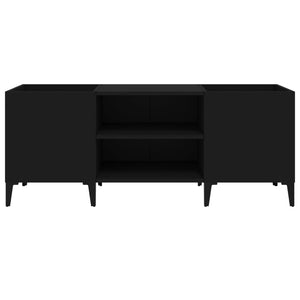 Mobile Porta Dischi Nero 121x38x48 cm in Legno Multistrato 831934