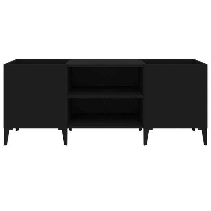 Mobile Porta Dischi Nero 121x38x48 cm in Legno Multistrato 831934