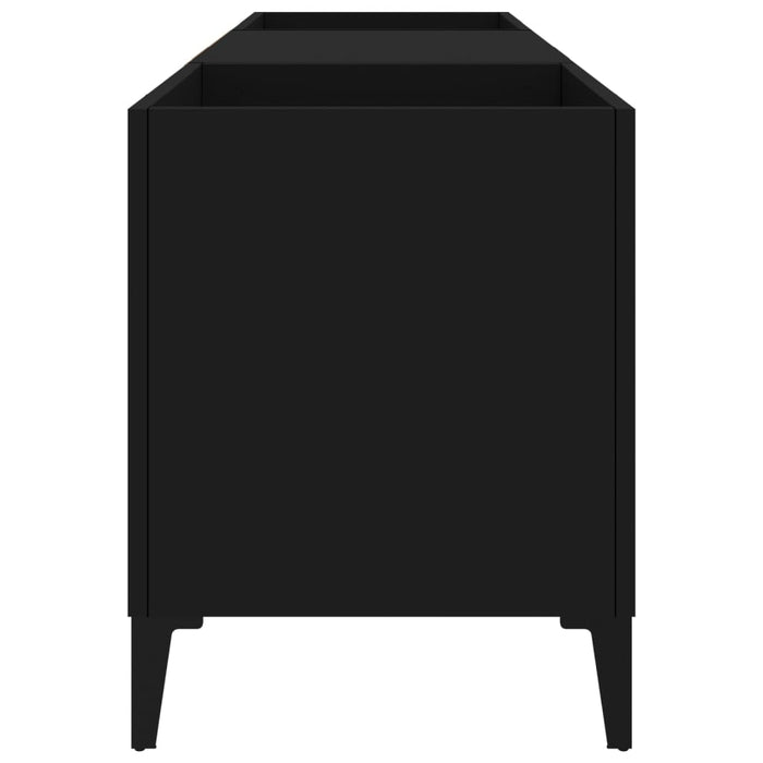 Mobile Porta Dischi Nero 121x38x48 cm in Legno Multistrato 831934