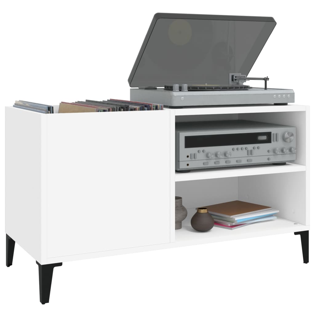 Mobile Porta Dischi Bianco 84,5x38x48 cm in Legno Multistrato 831949