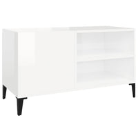 Mobile Porta Dischi Bianco Lucido 84,5x38x48 Legno Multistrato 831951