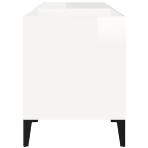 Mobile Porta Dischi Bianco Lucido 84,5x38x48 Legno Multistrato 831951