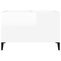 Mobile Porta Dischi Bianco Lucido 74,5x38x48 Legno Multistrato 831967