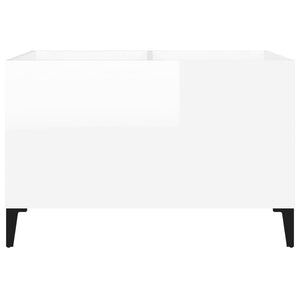 Mobile Porta Dischi Bianco Lucido 74,5x38x48 Legno Multistrato 831967