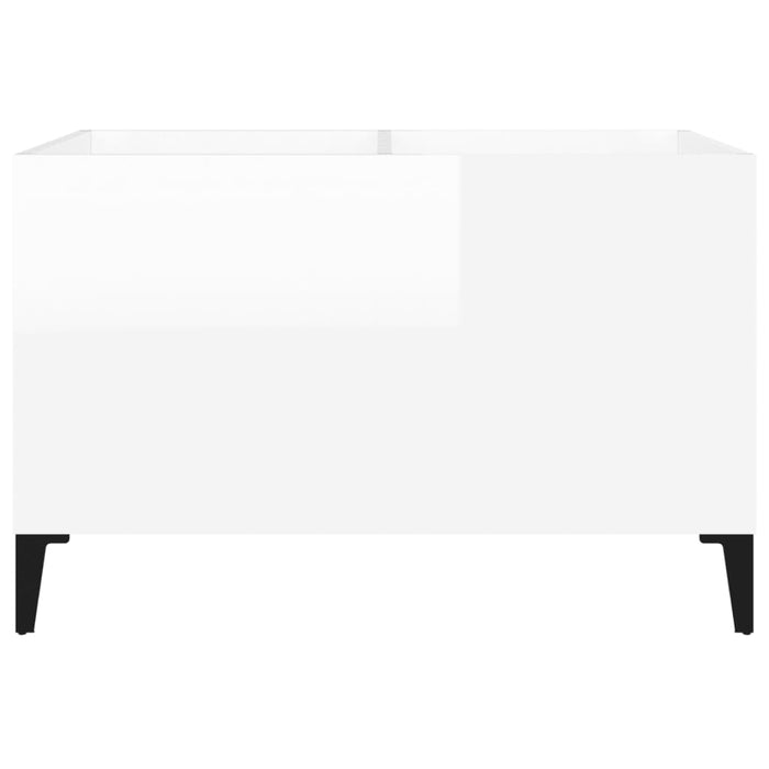 Mobile Porta Dischi Bianco Lucido 74,5x38x48 Legno Multistrato 831967