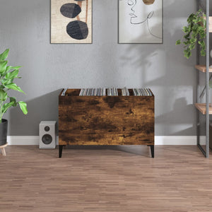 Mobile Porta Dischi Rovere Fumo 74,5x38x48 cm Legno Multistrato 831970
