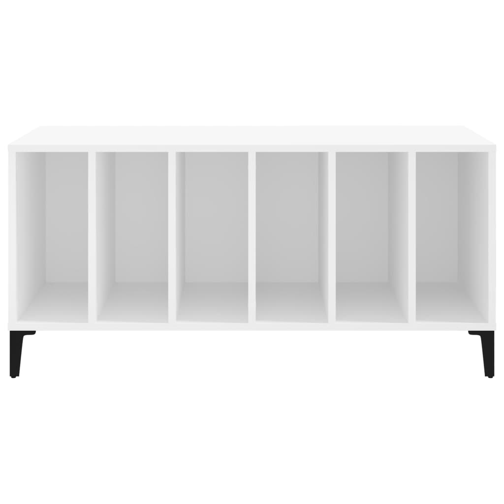 Mobile Porta Dischi Bianco 100x38x48 cm in Legno Multistrato