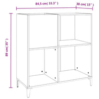 Mobile Porta Dischi Nero 84,5x38x89 cm in Legno Multistrato 831998