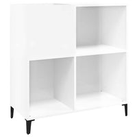 Mobile Porta Dischi Bianco Lucido 84,5x38x89 Legno Multistrato 831999