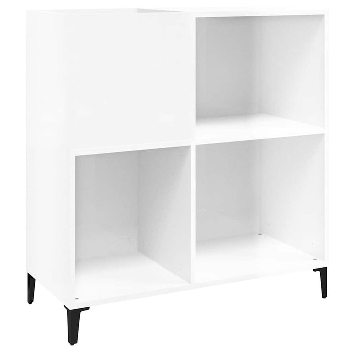 Mobile Porta Dischi Bianco Lucido 84,5x38x89 Legno Multistrato 831999