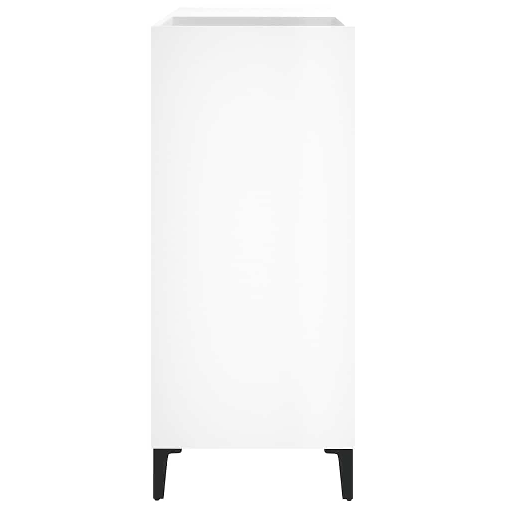 Mobile Porta Dischi Bianco Lucido 84,5x38x89 Legno Multistrato 831999