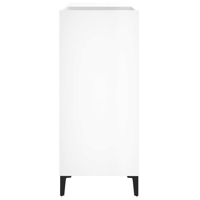 Mobile Porta Dischi Bianco Lucido 84,5x38x89 Legno Multistrato 831999