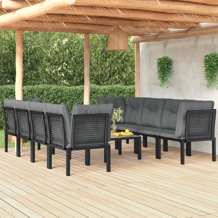 Set Salotto da Giardino 9 pz Nero e Grigio in Polyrattancod mxl 76724