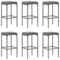 Set Bar da Giardino 7 pz con Cuscini in Polyrattan Grigio 3187622