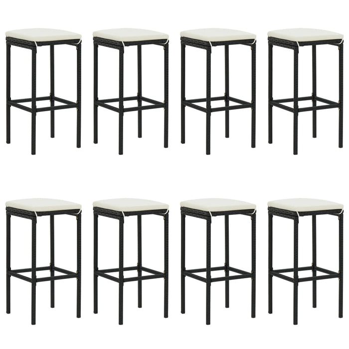 Set bar da giardino da 9 pezzi con cuscini in polyrattan nero 02_0013443