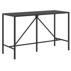 Set Bar da Giardino 9 pz con Cuscini in Polyrattan Nero 3187647