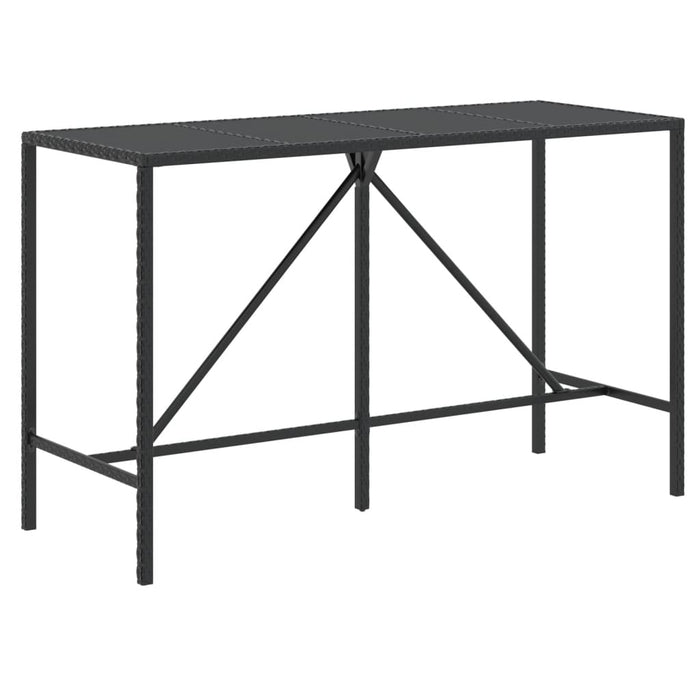 Set Bar da Giardino 9 pz con Cuscini in Polyrattan Nero 3187647