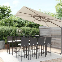 Set Bar da Giardino 9 pz con Cuscini in Polyrattan Nero 3187647