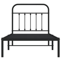 Giroletto con Testiera in Metallo Nero 80x200 cm 352569